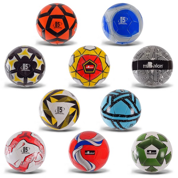 М'яч футбольний арт. FB2308 (100шт) №5 PVC, 270 грам, MIX 10 кольорів (шт.)