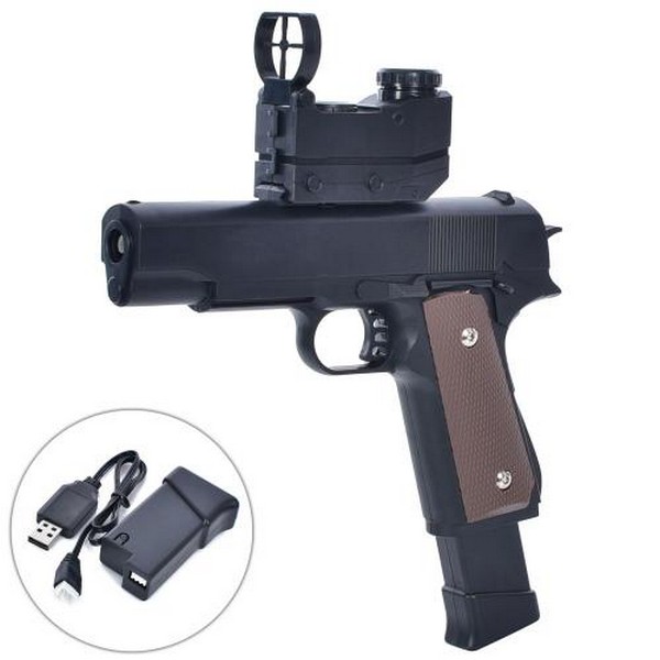 Пістолет 04-1 (12шт)22см, стріляє водяними та пластиковими кул,акум,USB зарядне, в пакеті 30-21-3см (шт.)