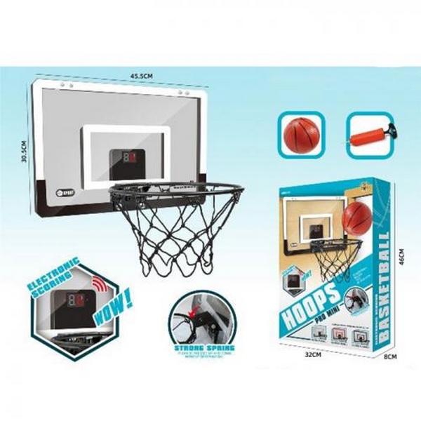 Баскетбольне кільце MR 1141 (6шт) щит пластик 45,5-30,5см, кільце метал 25см, електр.табло-звук, сіт (шт.)