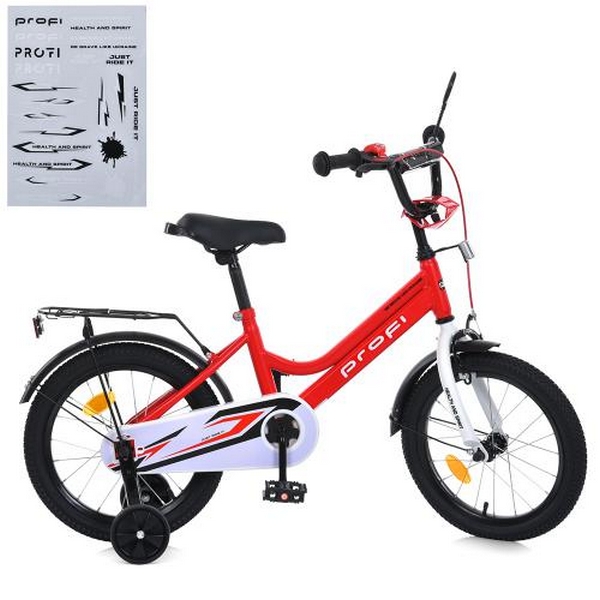 Велосипед дитячий PROF1 18д. MB 18031-1 (1шт) NEO,SKD75,червоно-білий,дзвін.,ліхтар,багажник,дод.кол (шт.)