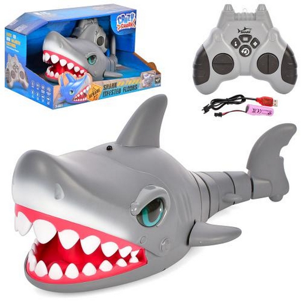 Тварина YS06 (8шт) акула, 36см, Д/К(І/Ч), акум, USB-зарядне, їздить, рухомі деталі, звук, в кор-ці, (шт.)