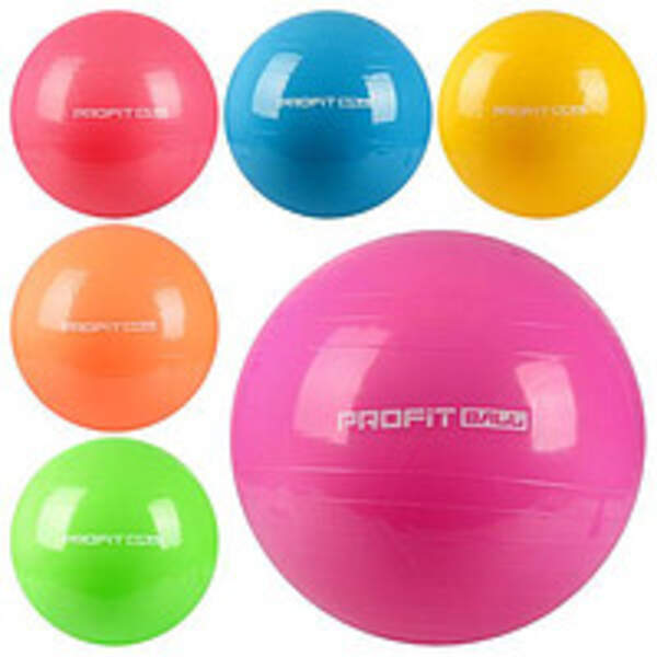 М'яч для фітнесу-75см MS 0383 (24шт) Фітбол, гума, 1100г, 6 кольорів, у кульку, 19-14-10см (шт.)