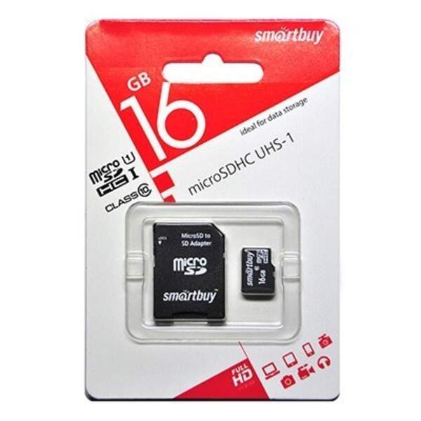Карта пам*яті Smartbuy microSD 16 GB Class 10+adapter (шт.)