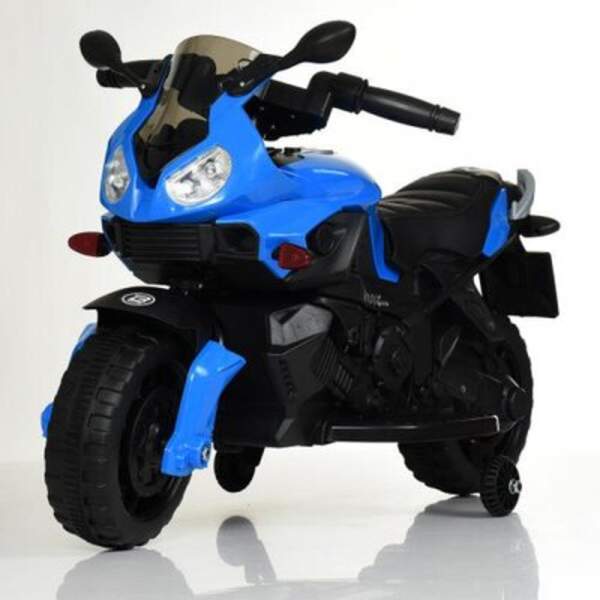 Мотоцикл M 4080EL-4 (1шт) 1мотор20W, 1акум.6V4,5AH, муз., світло, шкір.сидіння, колесаEVA, MP3, сині (шт.)
