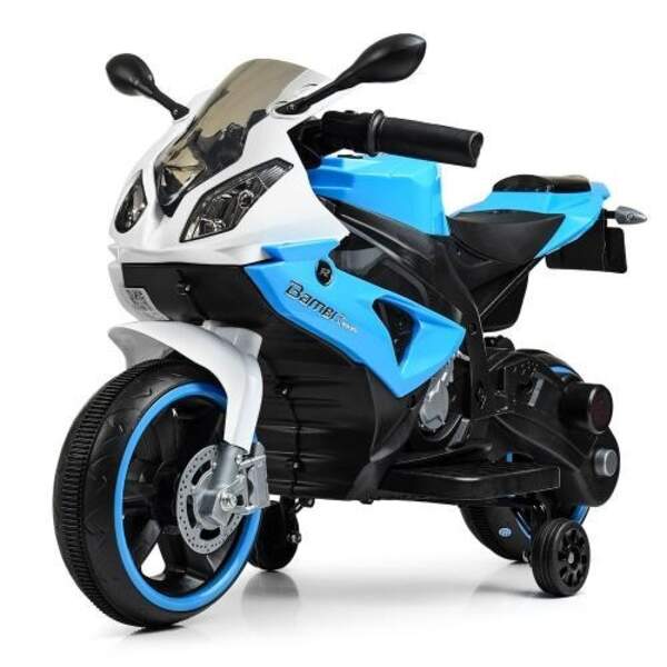 Іграшка Мотоцикл M 4103-1-4 (1шт) 2мотори25W, 2акум6V5AH, MP3, USB, світло.колеса, біло-синій (шт.)