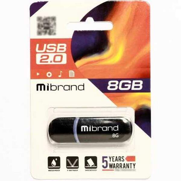 USB 2.0 Mibrand Panther 8Gb Black (шт.)