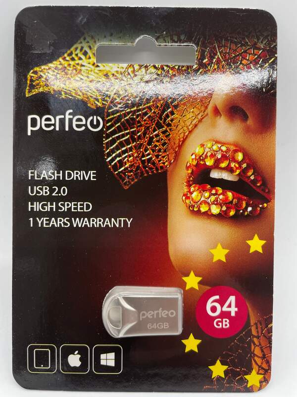 PERFEO USB2.0 flash metal mini 64 GB ( E-01 ) (шт.)