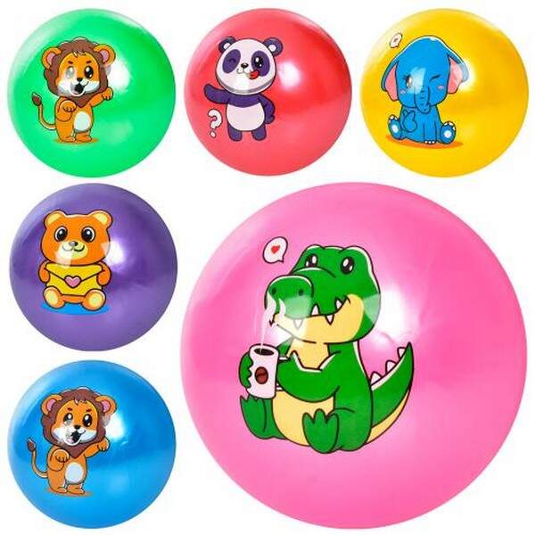 М'яч дитячий MS 3583 (120шт) 9 дюймів, малюнок (тварини), 60г, 6 кольорів (шт.)