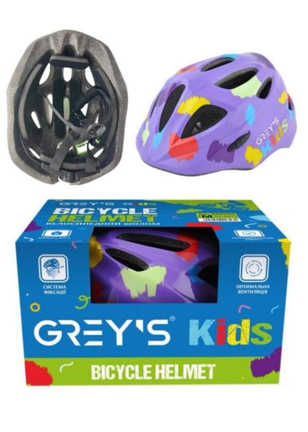 Шолом велосипедний (Greys) M дитячий фіолетовий глянцевий GR22323 код 0311978 (шт.)