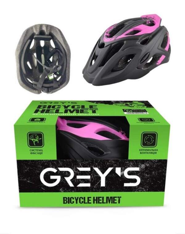 Шолом велосипедний (Greys) М чорно-фіолетовий GR 21153 (шт.)