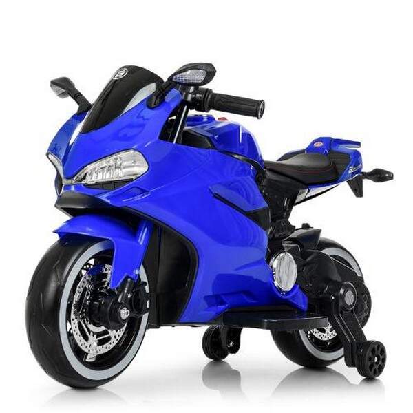 Ігр. Мотоцикл M 4104EL-4 (1шт) 2мотори25W, 1акум.12V9AH,MP3,USB,світ.кол.,шкір.сид,EVA,синій (шт.)