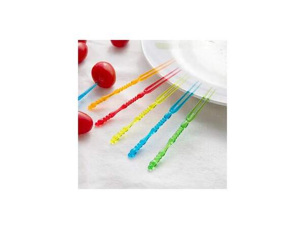Виделки для канапе та бутербродів fork 131-1 пластикові кольорові (100 шт) (шт.)