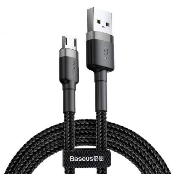 Кабель Baseus Cafule Cable USB For Micro 2A 3m Gray+Black (CAMKLF-HG1) (шт.)