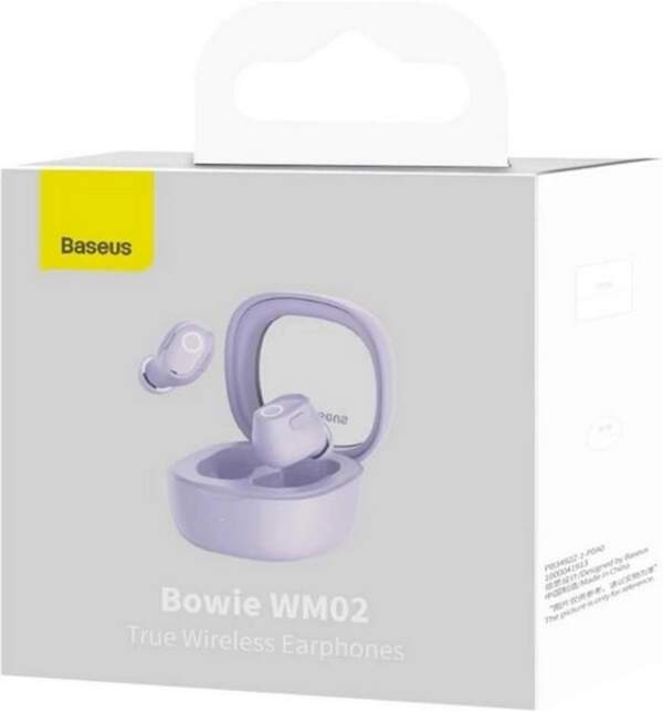 Навушники безпровідні TWS Baseus Bowie WM02 Purple (NGTW180005) (шт.)