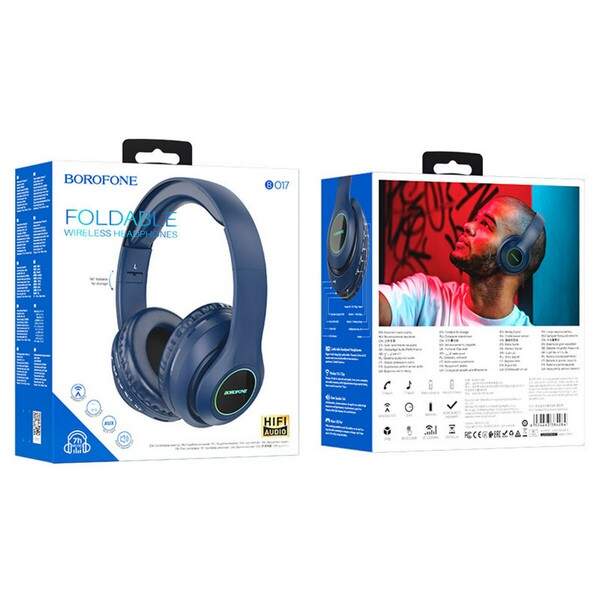 Навушники стерео Borofone BO17 BT headphones dark blue (шт.)