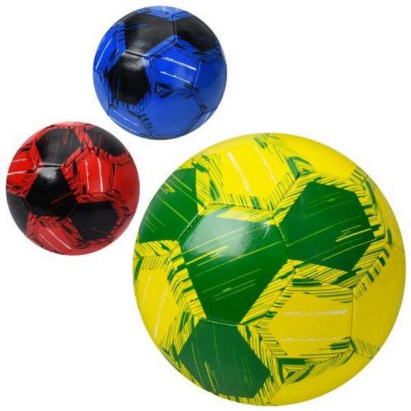 М'яч футбольний EV-3391 (30шт) розмір 5, ПВХ 1,8мм, 280-300г, 3кольори, в пакеті (шт.)
