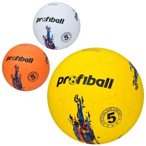 М'яч футбольний VA 0047 (30шт) розмір 5, гума, 410-450г, 3 кольори, в пакеті (шт.)