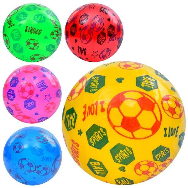 М'яч дитячий MS 3986 (240шт) 9 дюймів, ПВХ, 57-63г, 5кольорів, 1вид, упаковка 10шт в пакеті (шт.)