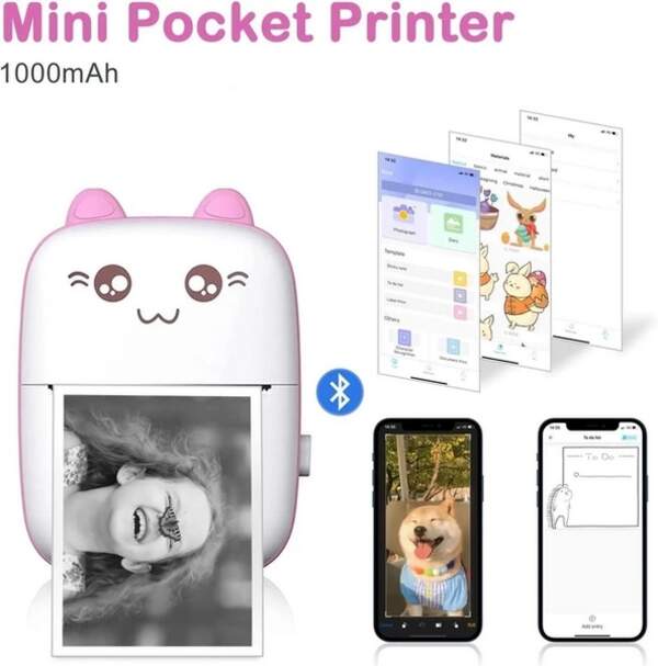 Міні принтер (Mini Printer) cat ears (50) 8499 (шт.)