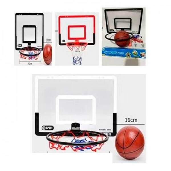 Баскетбольне кільце MR 1134 (24шт) щит (пластик) 40-26см, кільце (пластик) 25см, сітка, м'яч, насос, (шт.)