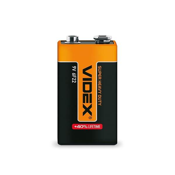 Батарейка Videx 6F22/9V (Крона) технічна (24/480шт/ящ) (шт.)